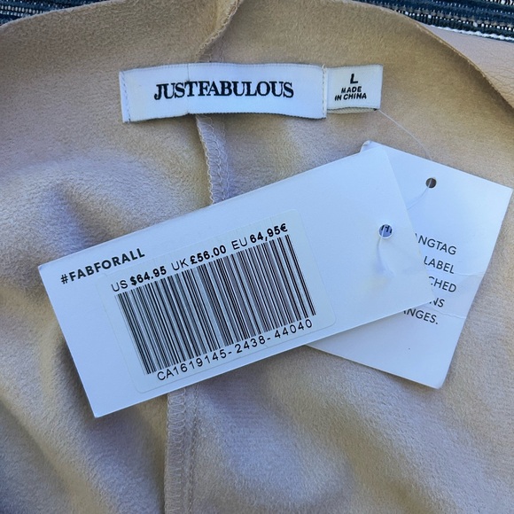 🆕Just Fabulous Size L Faux Leather Flyaway Collar Jacket in Golden Honey - Picture 6 of 8